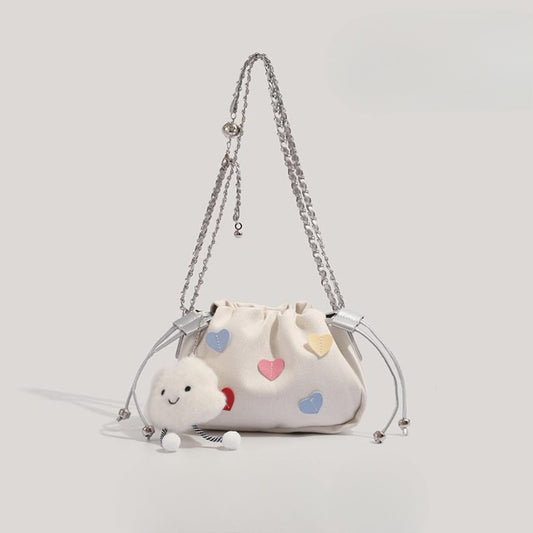 Folded bag female, autumn and winter fashion design chain Crossbody bag, cute small crossbody purse