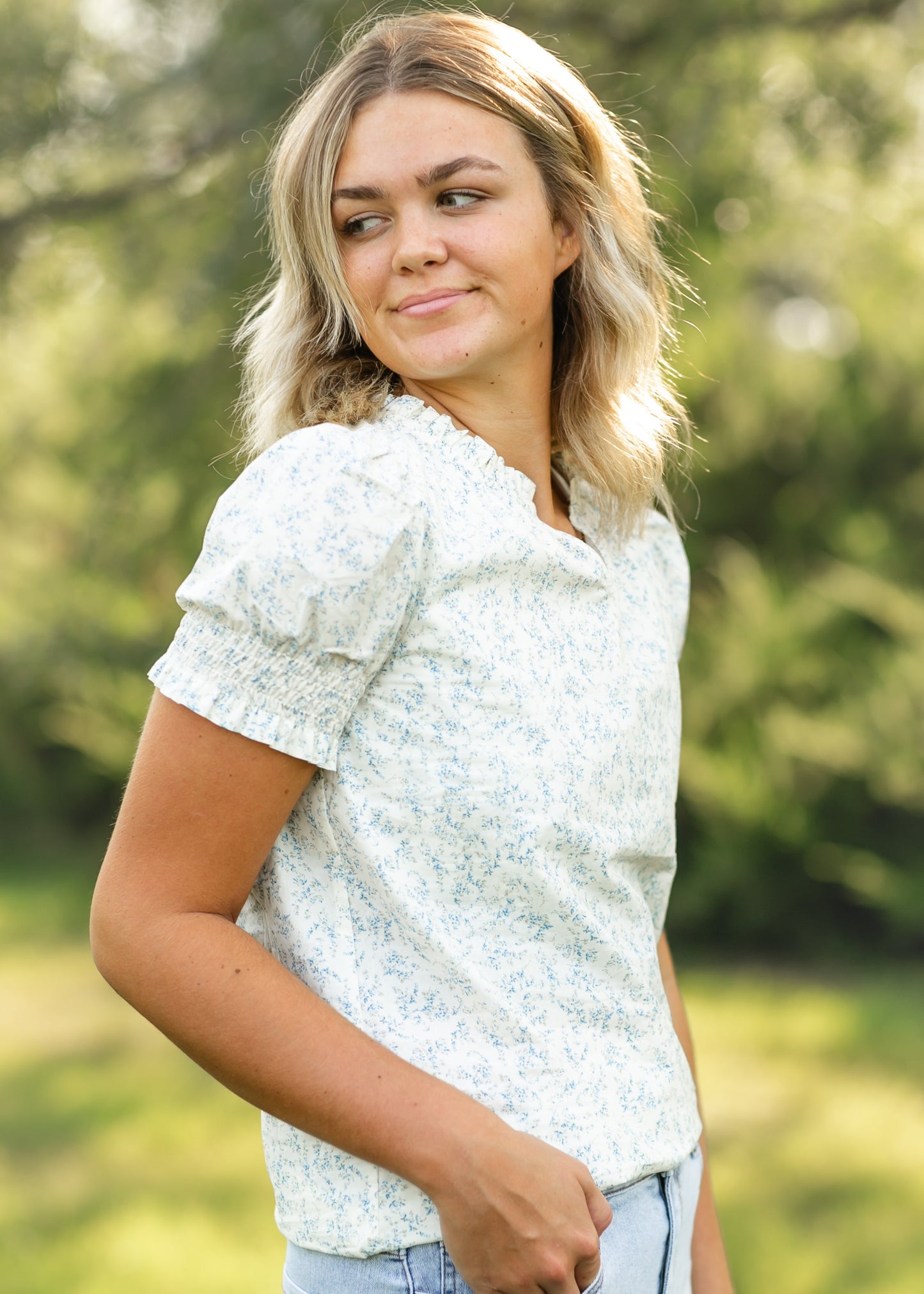 Floral Puff Sleeve Top - FINAL SALE