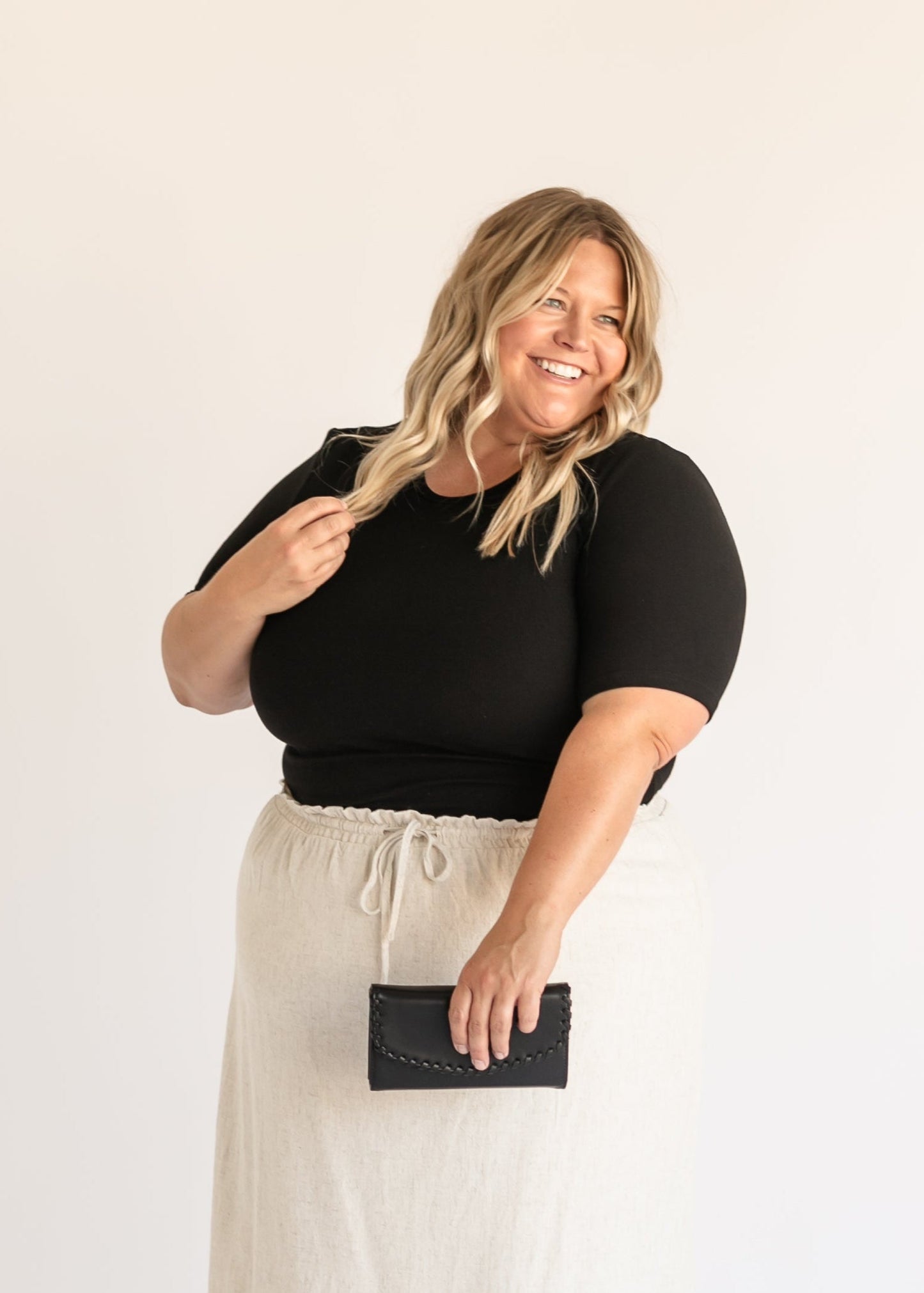 Ribbed Half Sleeve Tee