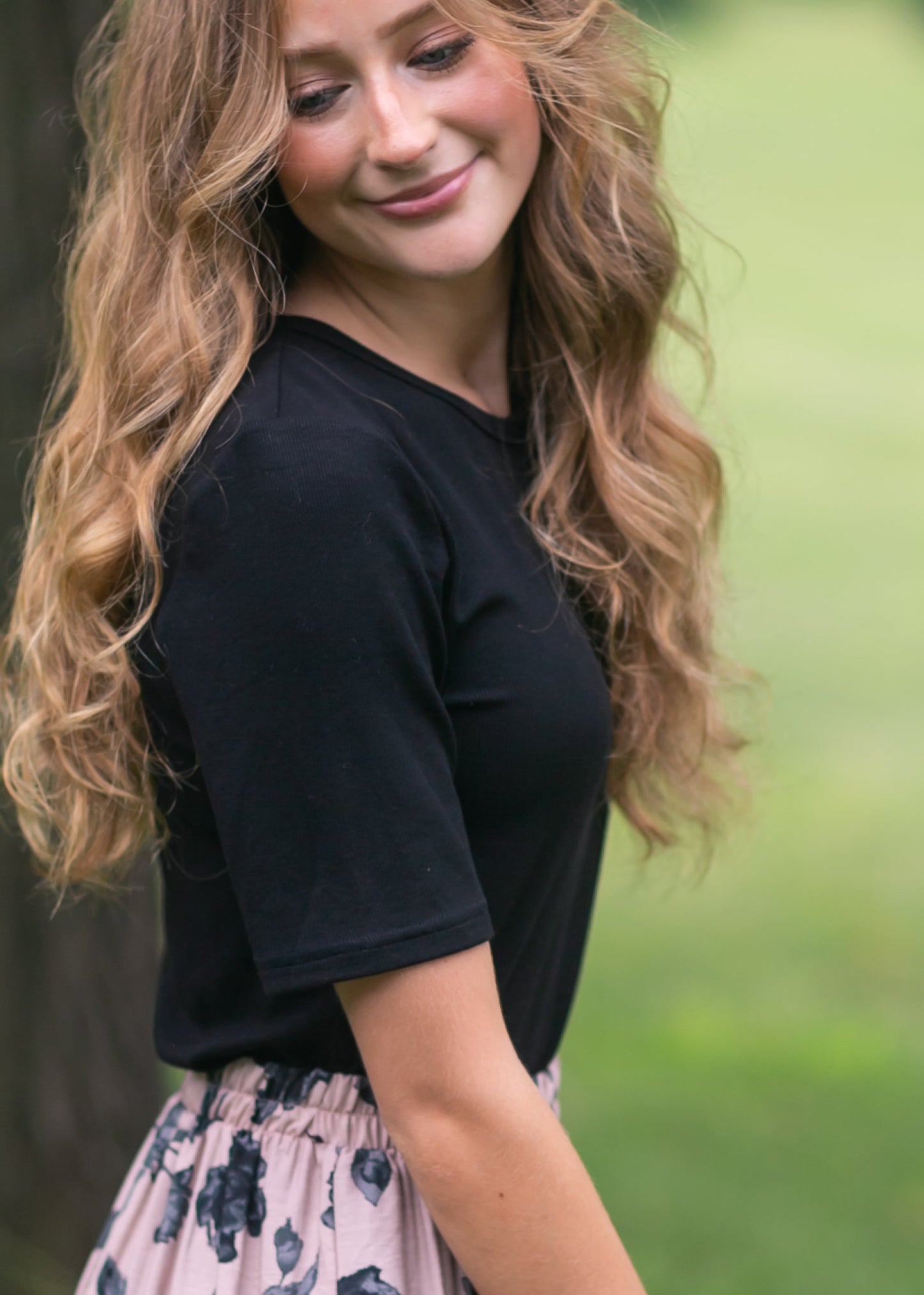 Ribbed Half Sleeve Tee