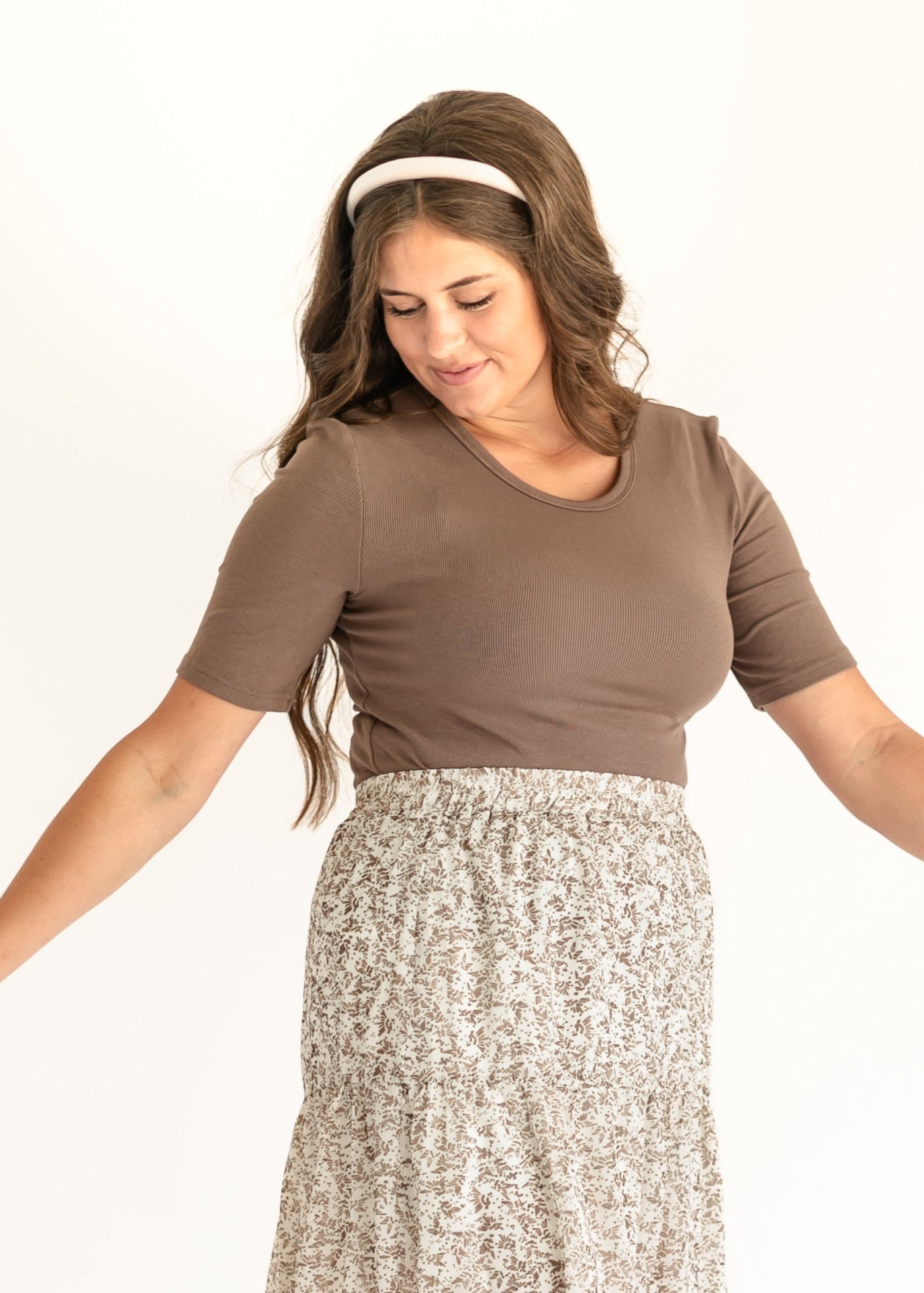 Ribbed Half Sleeve Tee