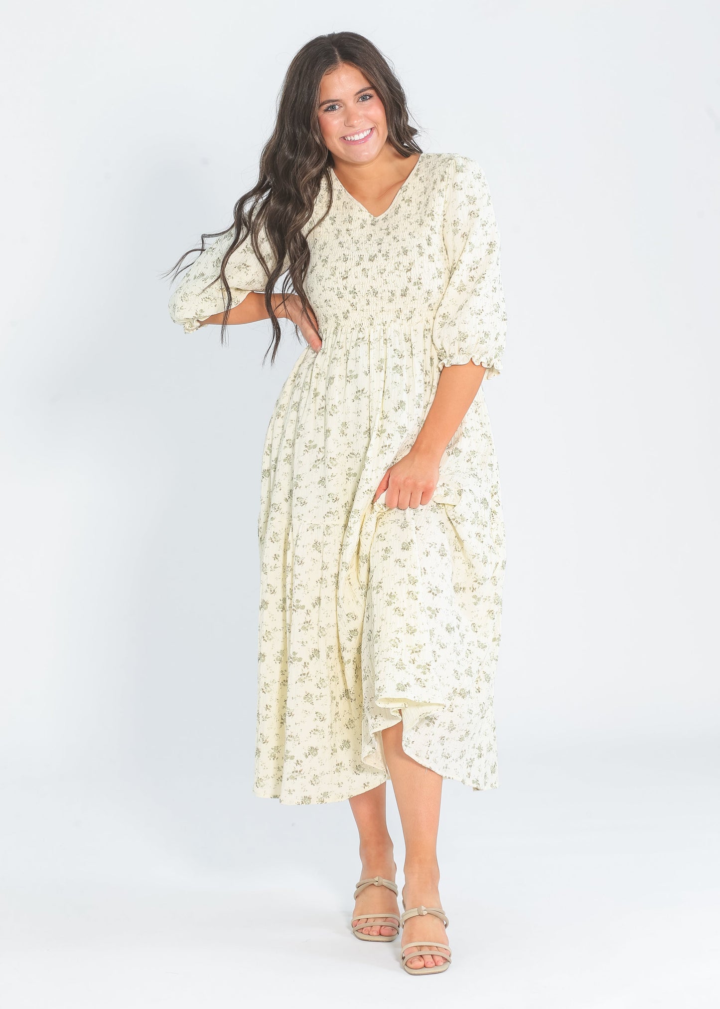Flora Smocked Midi Dress