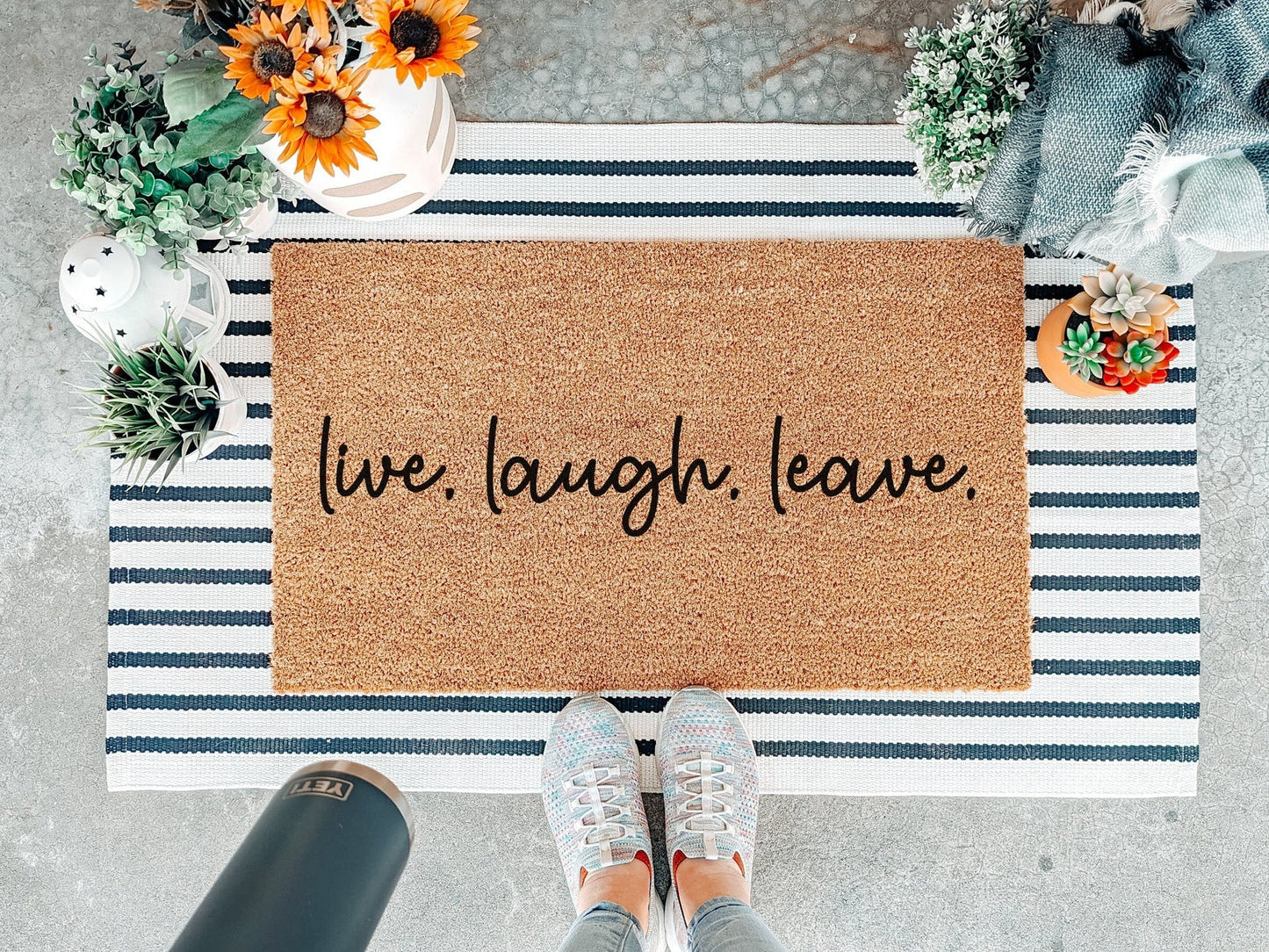 Live Laugh Leave funny Doormat