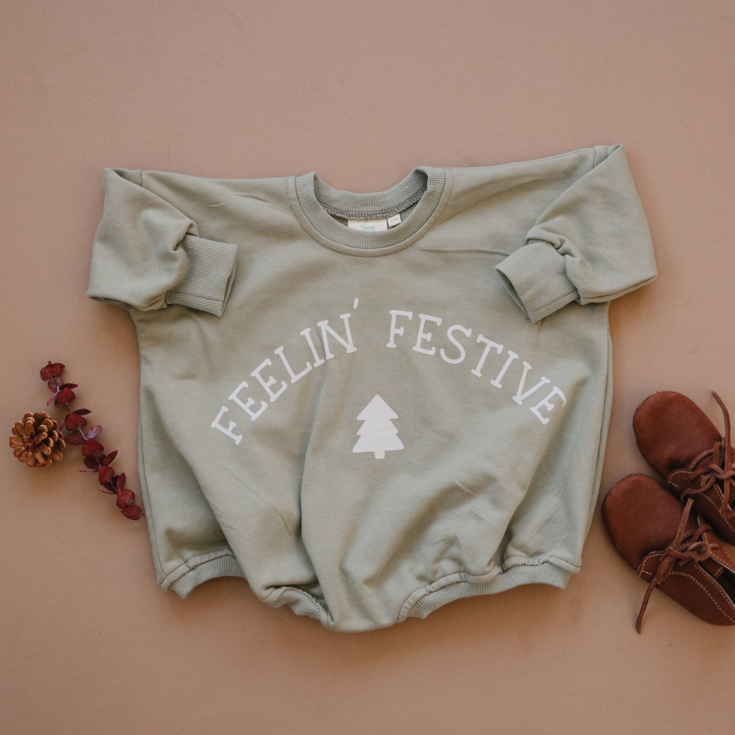 Feelin' Festive Christmas Sweatshirt Romper