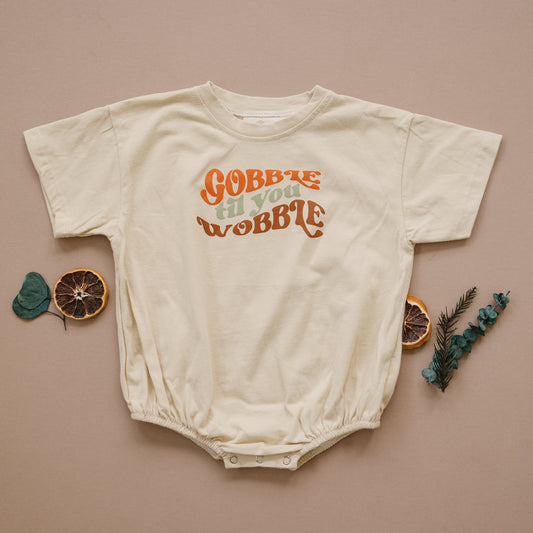 Gobble Til You Wobble T-Shirt Romper
