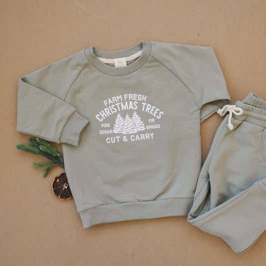 Farm Fresh Christmas Trees Organic Cotton 2pc Jogger Set