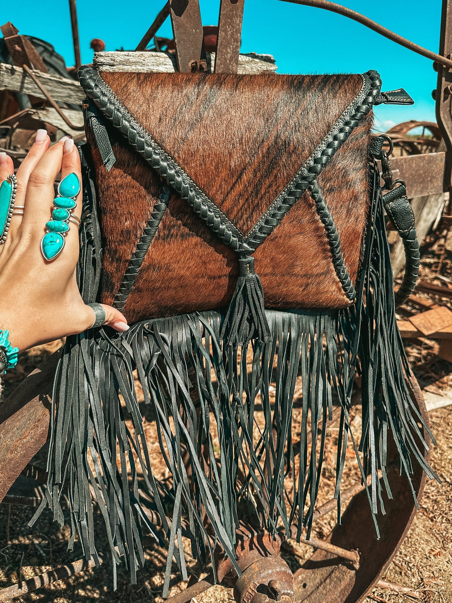 Xia Brindle, leather and Southern Hyde tote purse by Beth Marie Exclusive