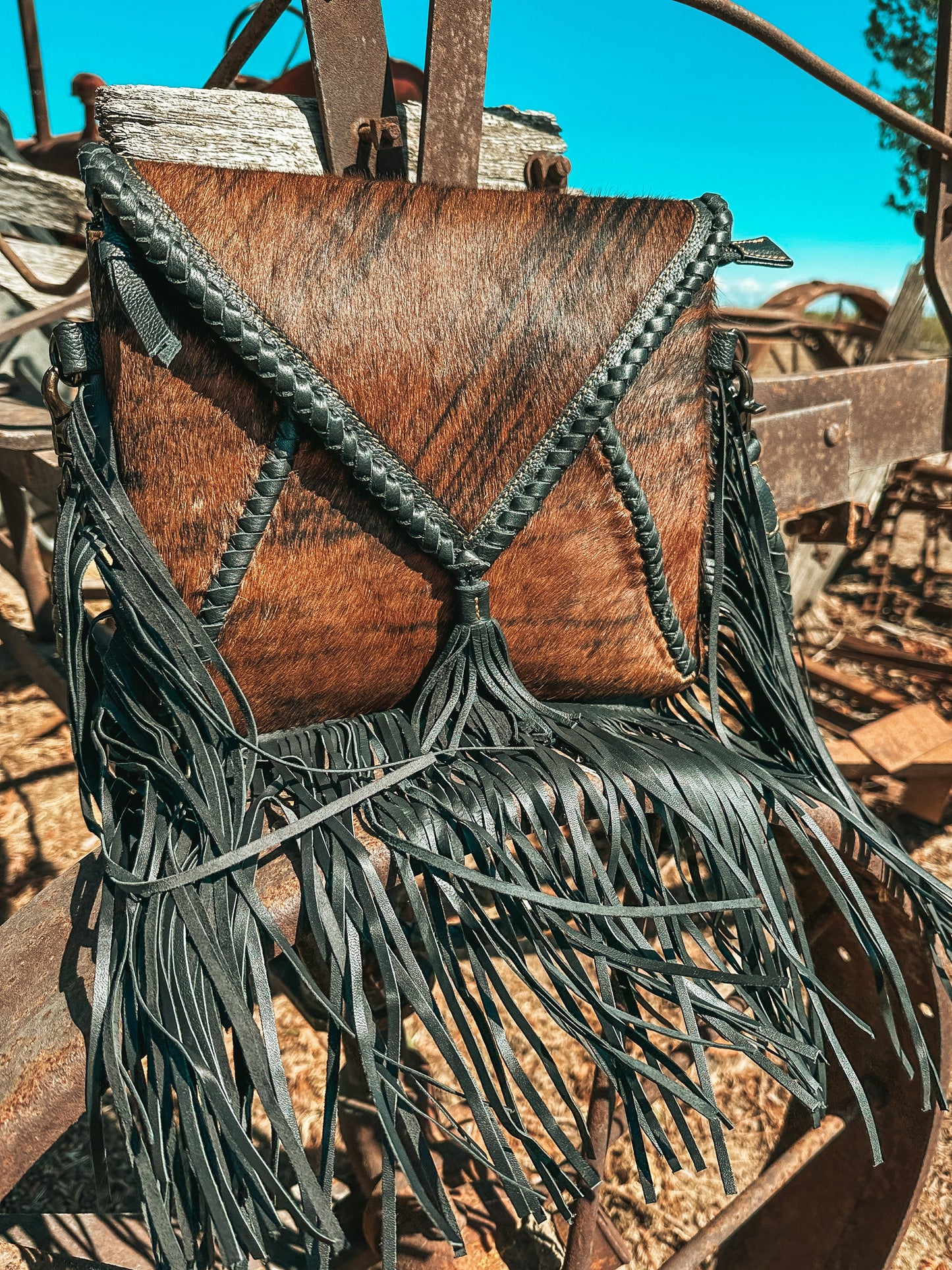 Xia Brindle, leather and Southern Hyde tote purse by Beth Marie Exclusive