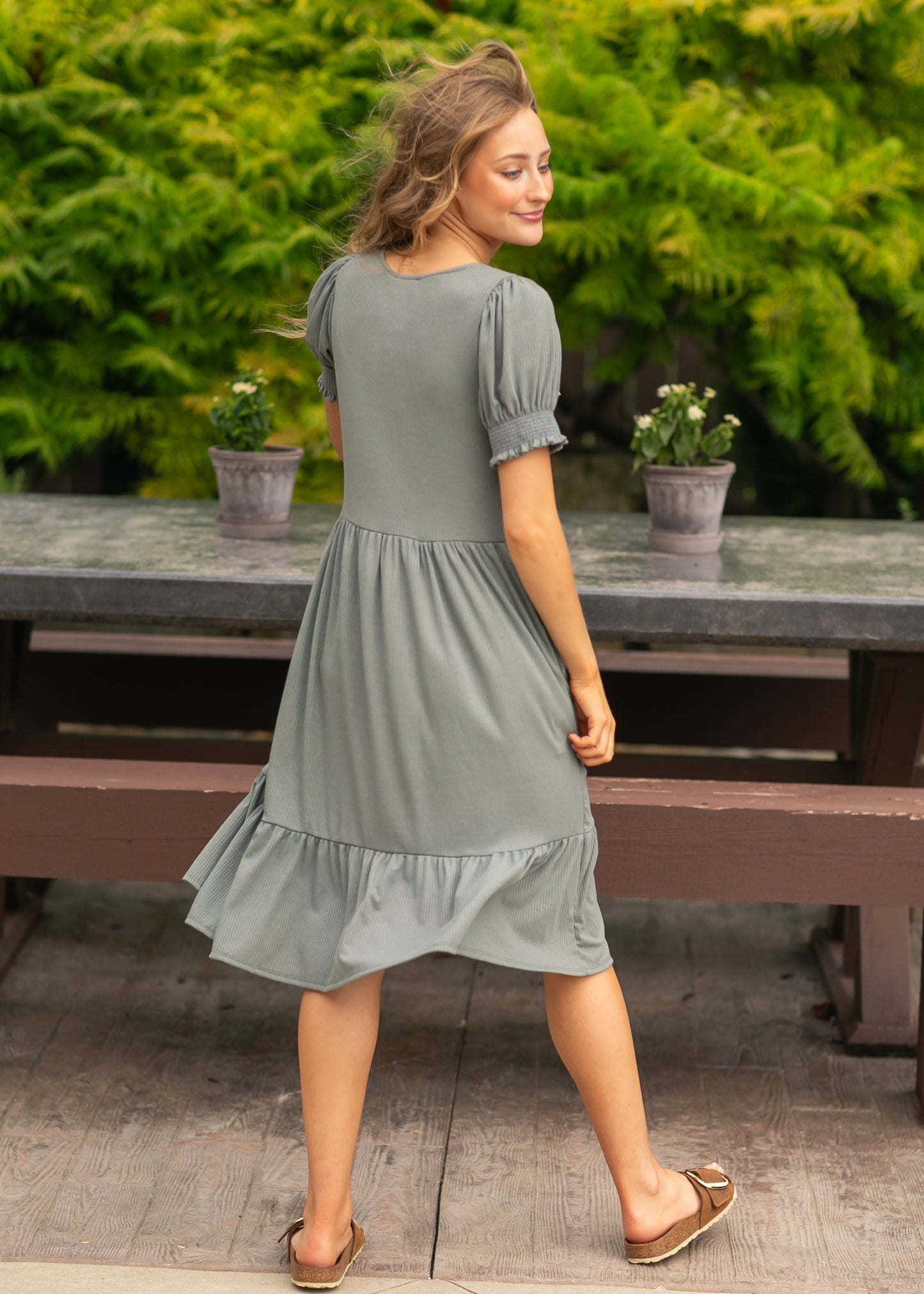 Short Sleeve Midi Dress