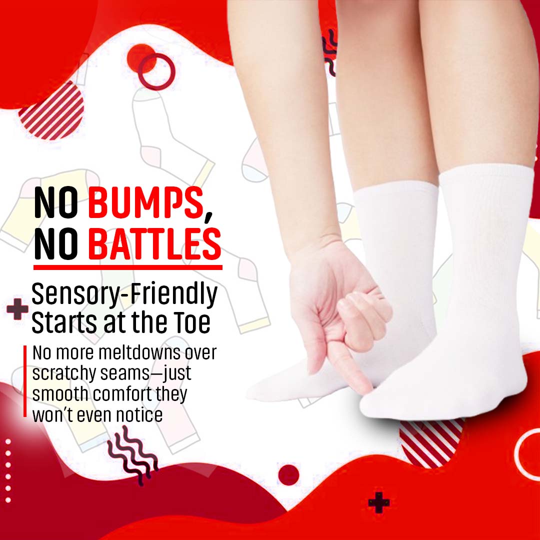 SmoothToe™ Essentials Crew – Seamless Toe Sensory-Friendly Socks 5-Pack