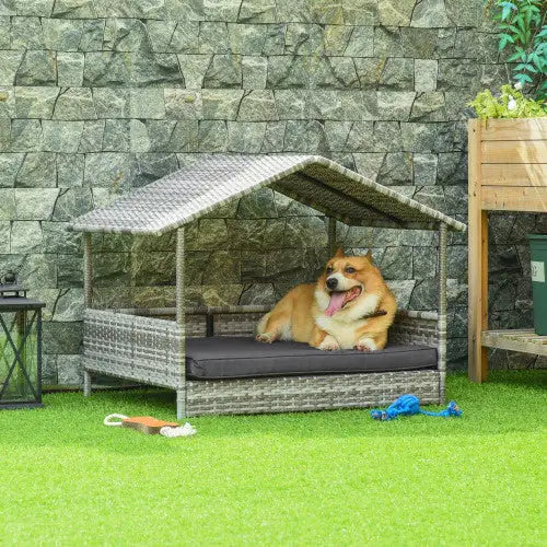 The Rattan Dog House Outdoor With Canopy