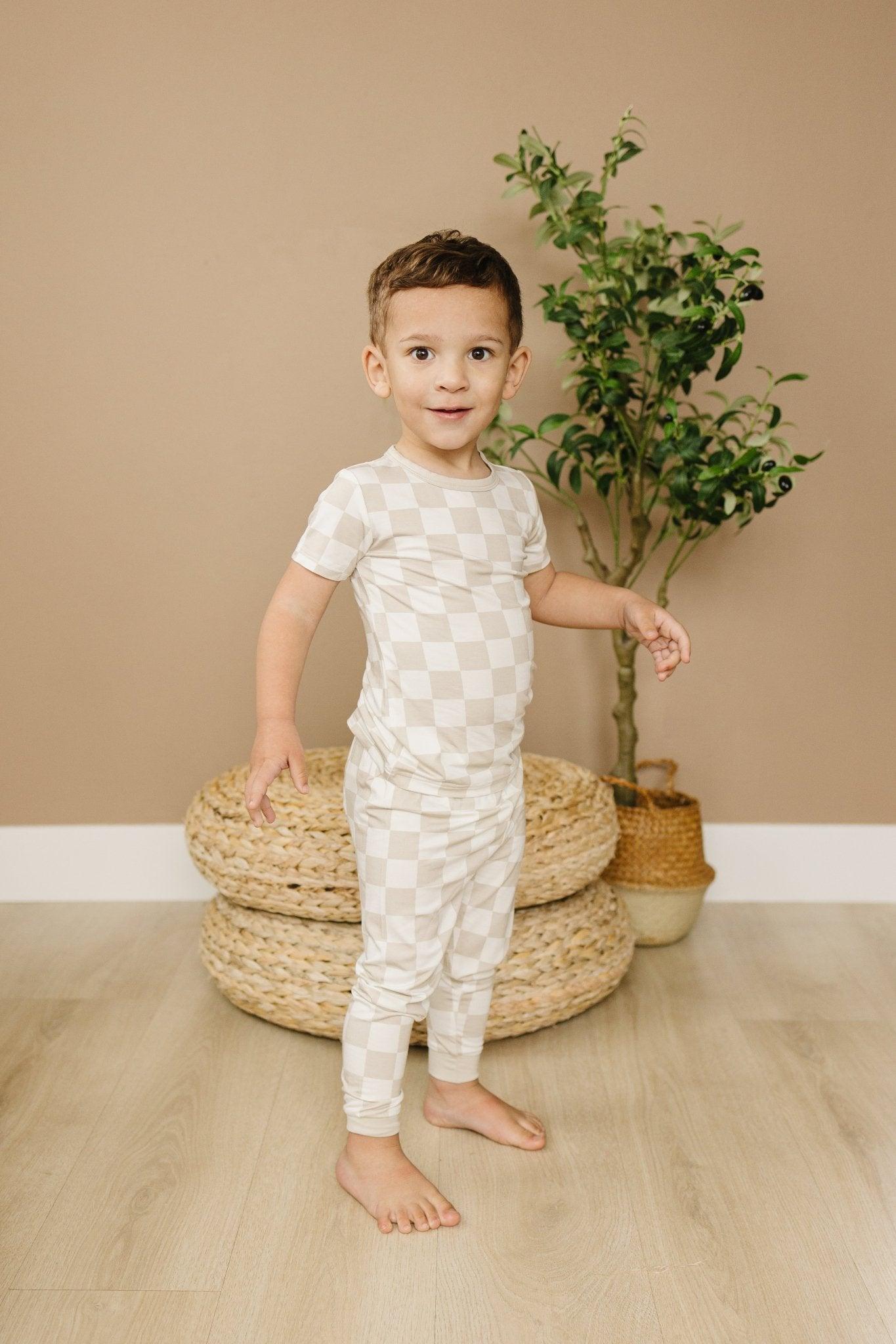 Neutral Checker 2pc Bamboo Pajamas