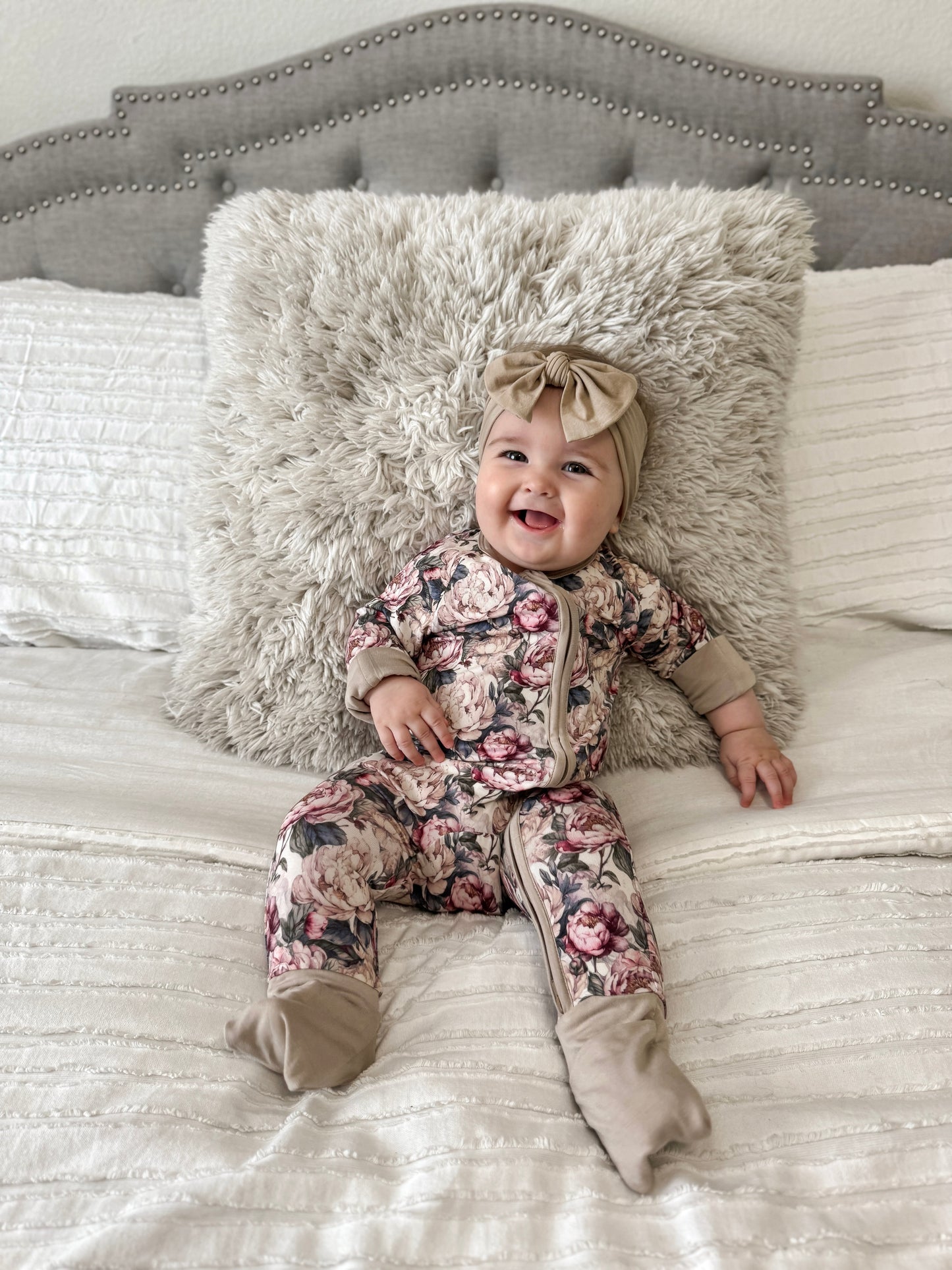 Perfect Peony Vintage Floral Bamboo Zippy