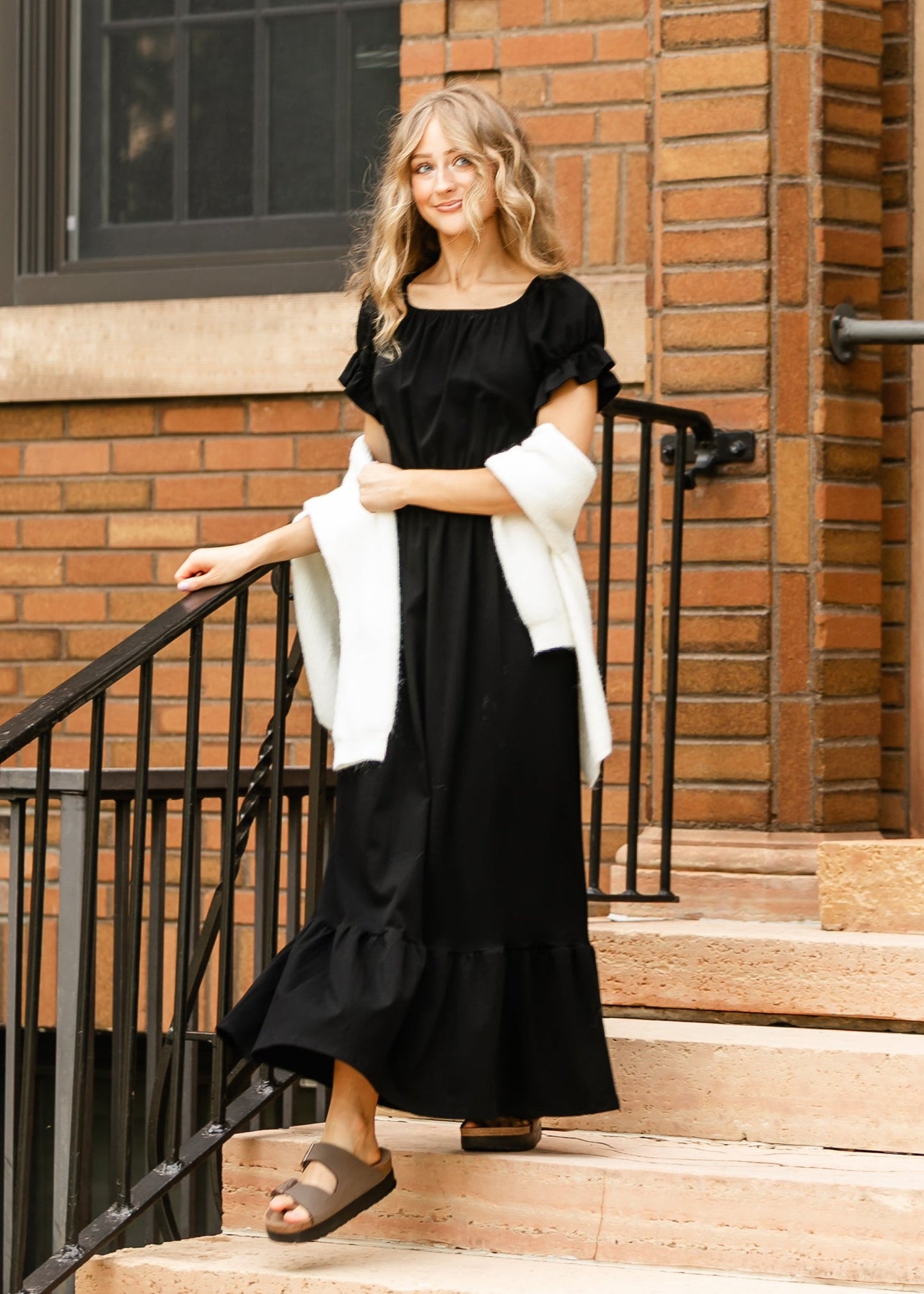 Puff Sleeve Maxi Dress