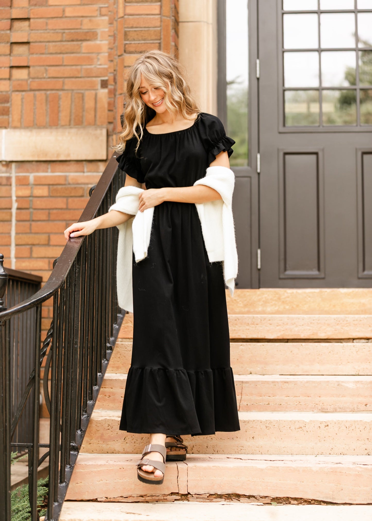 Puff Sleeve Maxi Dress