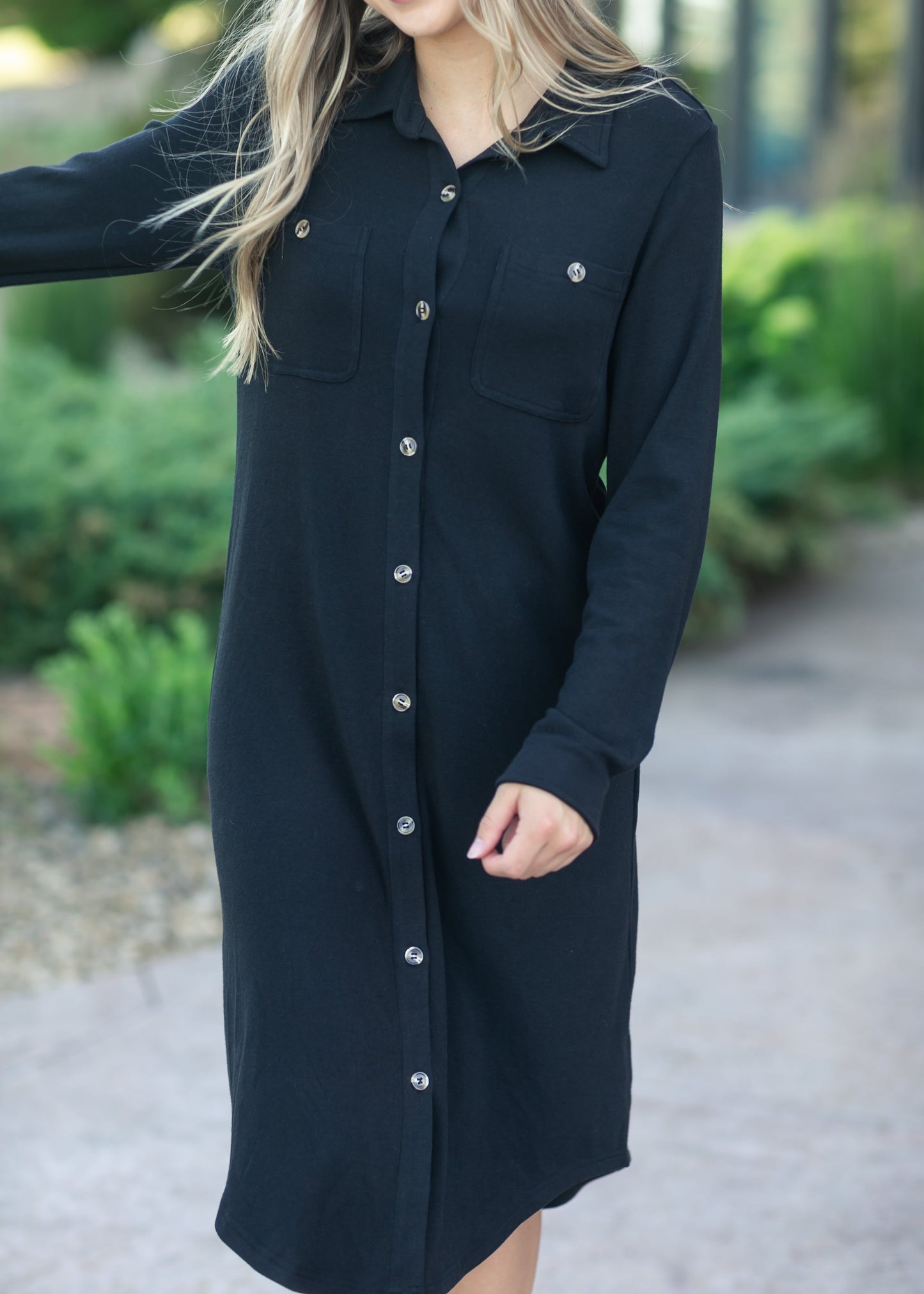 Black Ultra Soft Shirt Dress