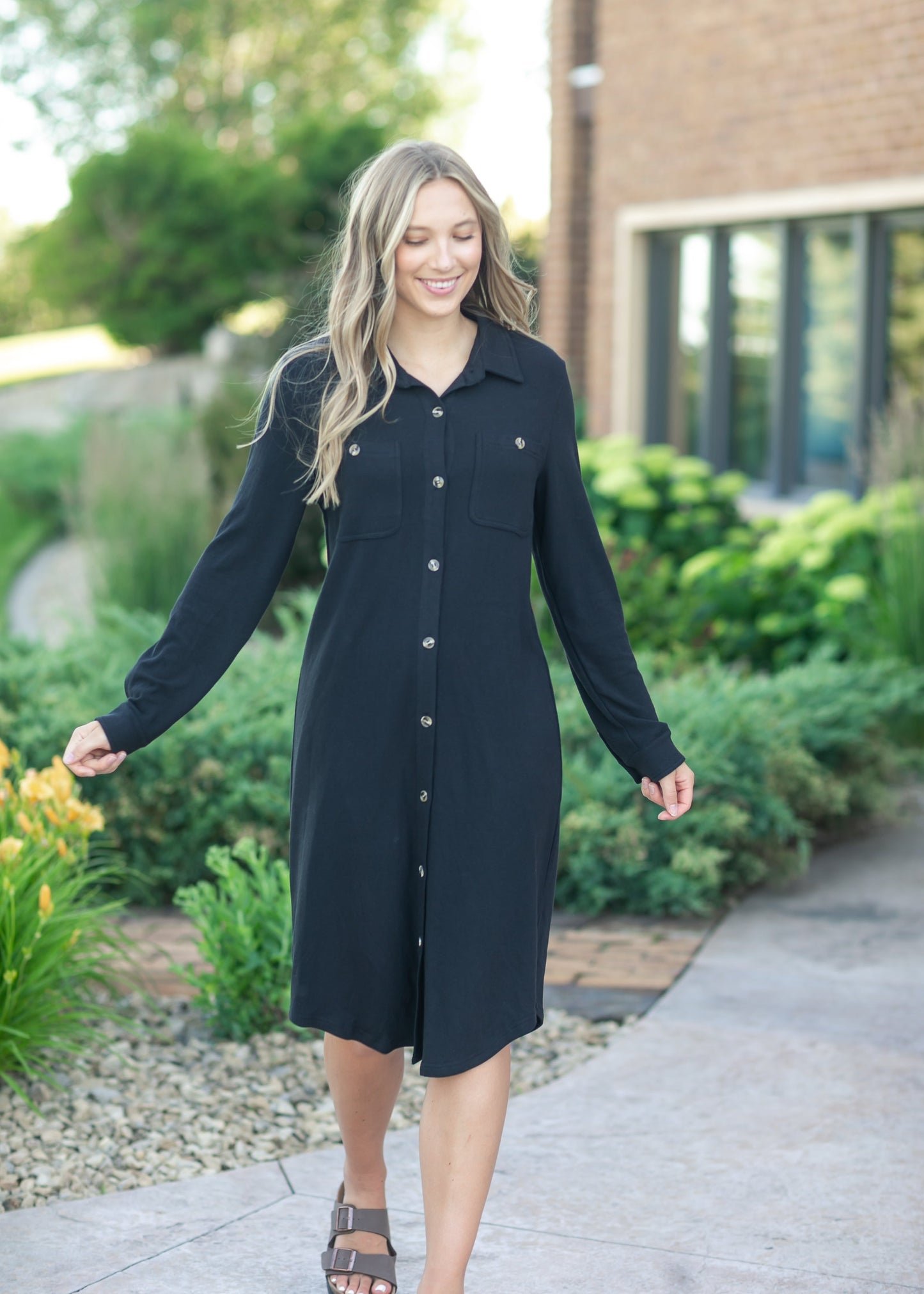 Black Ultra Soft Shirt Dress