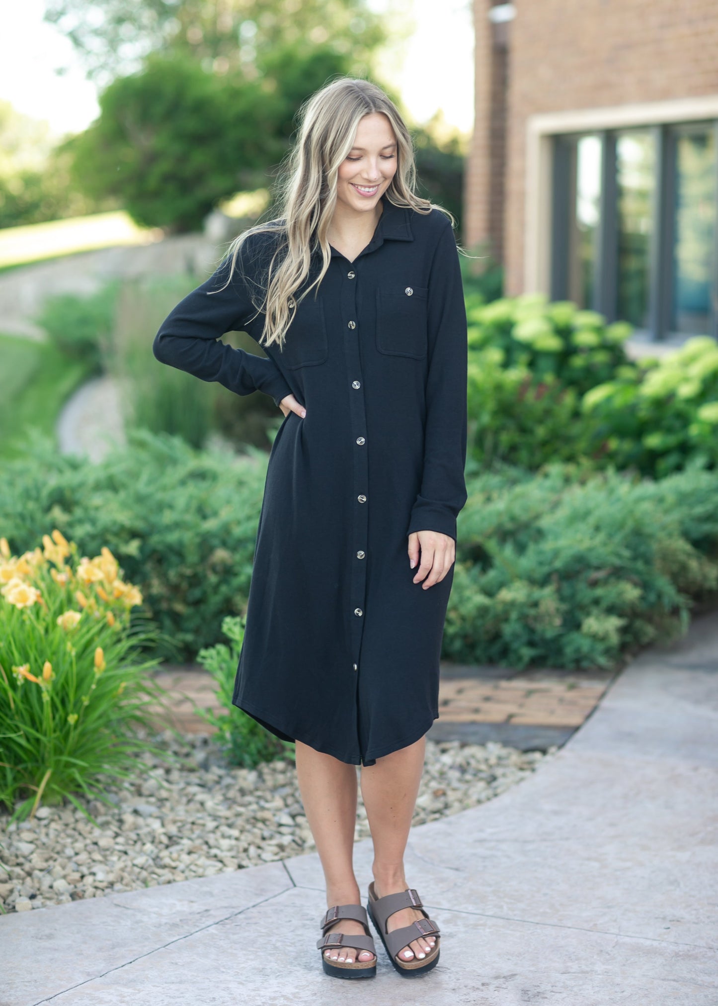 Black Ultra Soft Shirt Dress