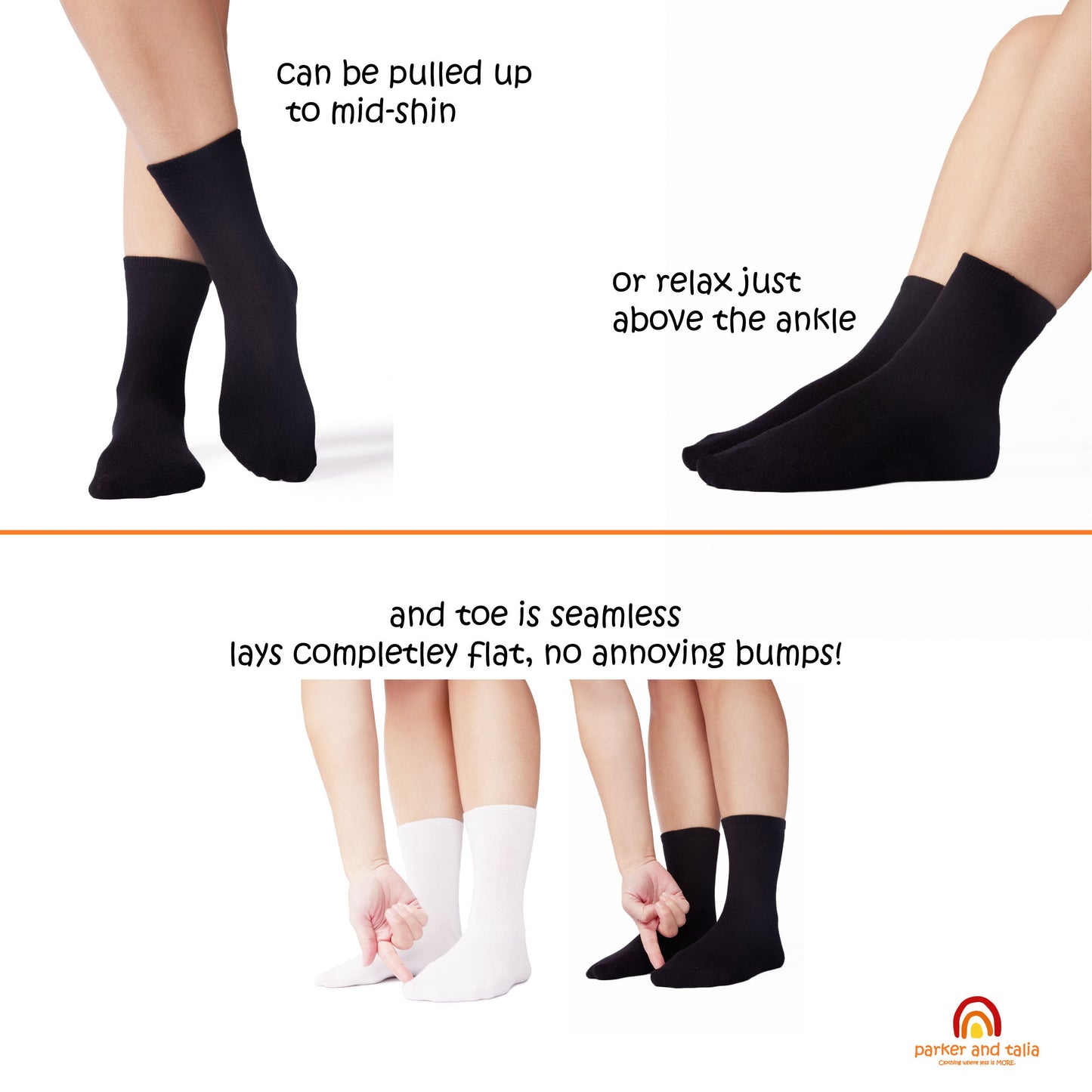 SmoothToe™ Essentials Crew – Seamless Toe Sensory-Friendly Socks 5-Pack