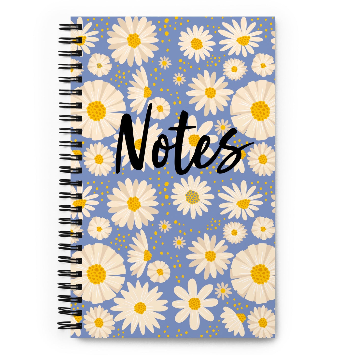 Spiral notebook - Blue Yellow Floral - 140 Pages