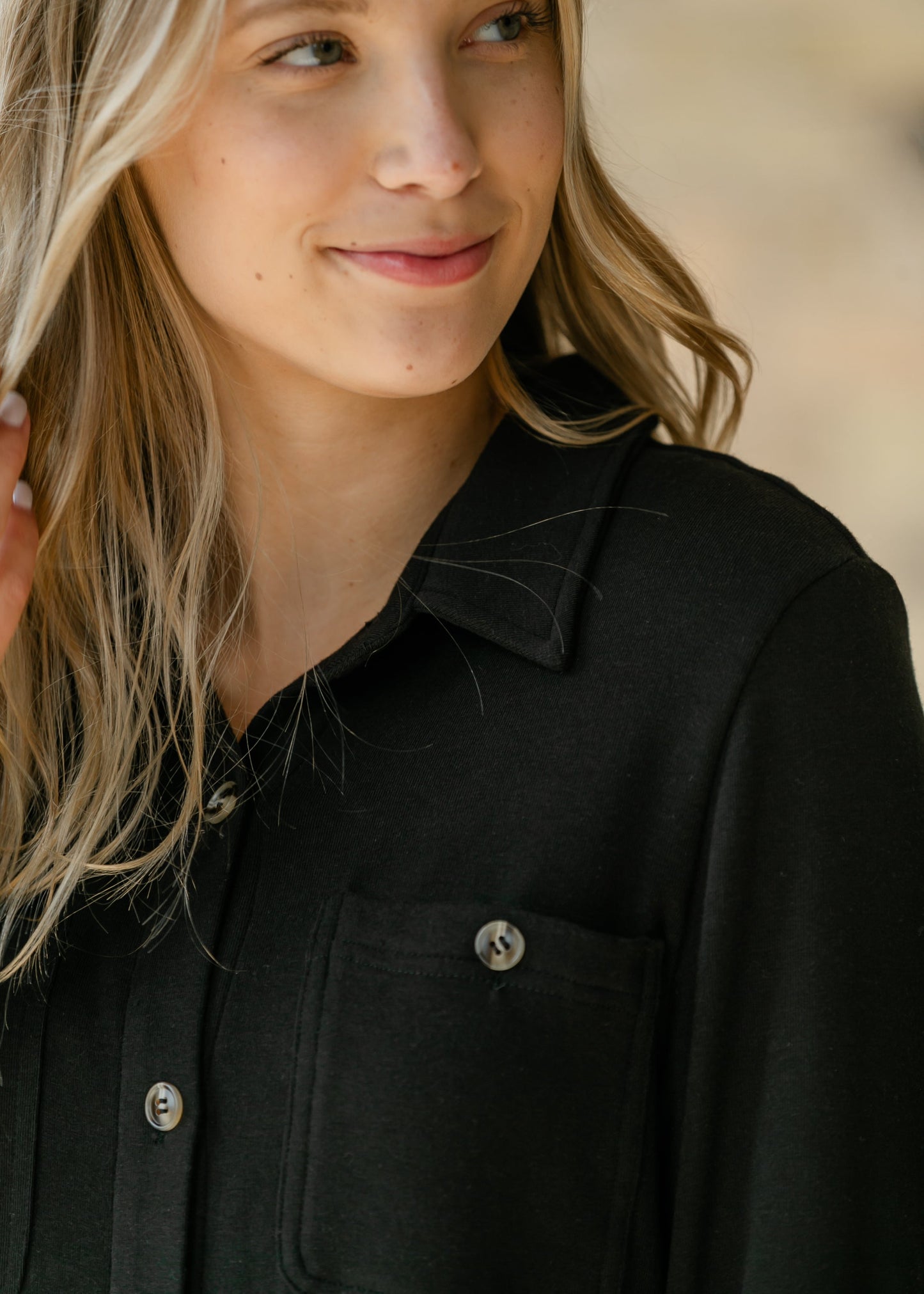 Black Ultra Soft Shirt Dress