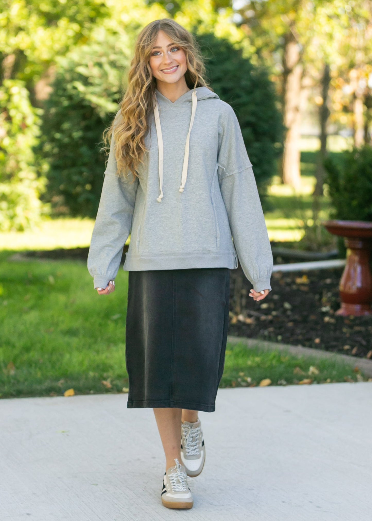 Tiffany Black Denim Midi Skirt