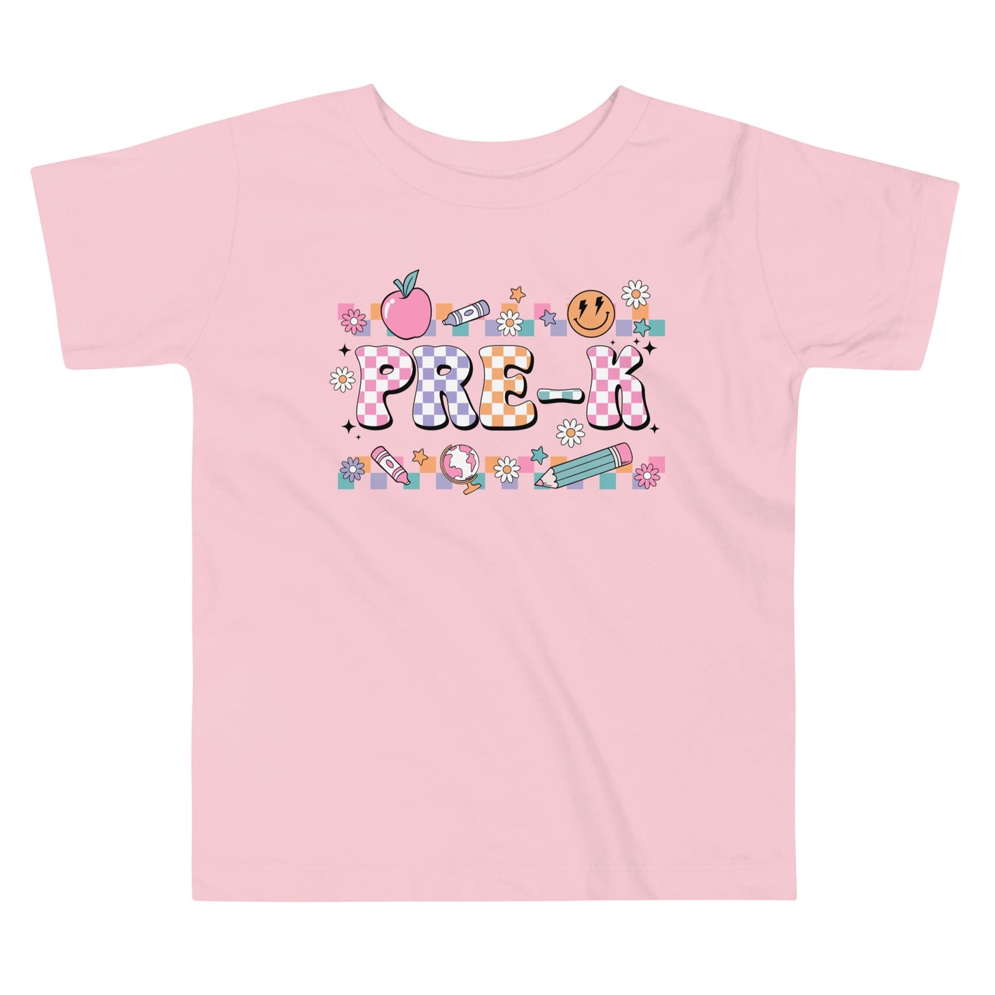 Pre-K T-Shirt Retro Checker Top, Back to School, Toddler Short Sleeve Tee