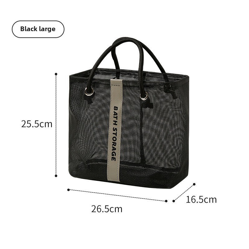 Mesh bath bag, mesh pocket tote swimming wash bag, men's bath towel bath bag, large storage bag