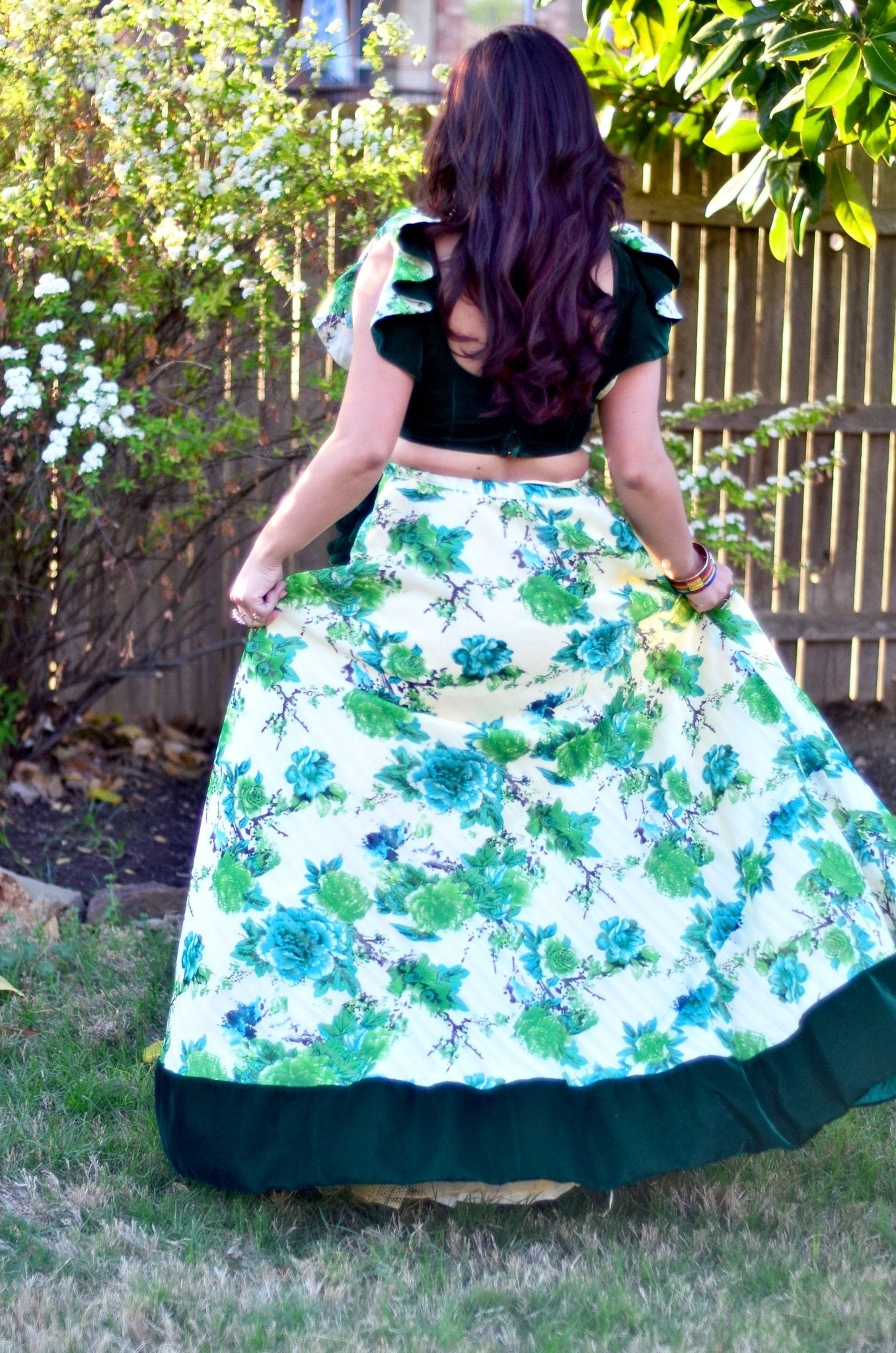 Emerald Bloom lehenga set