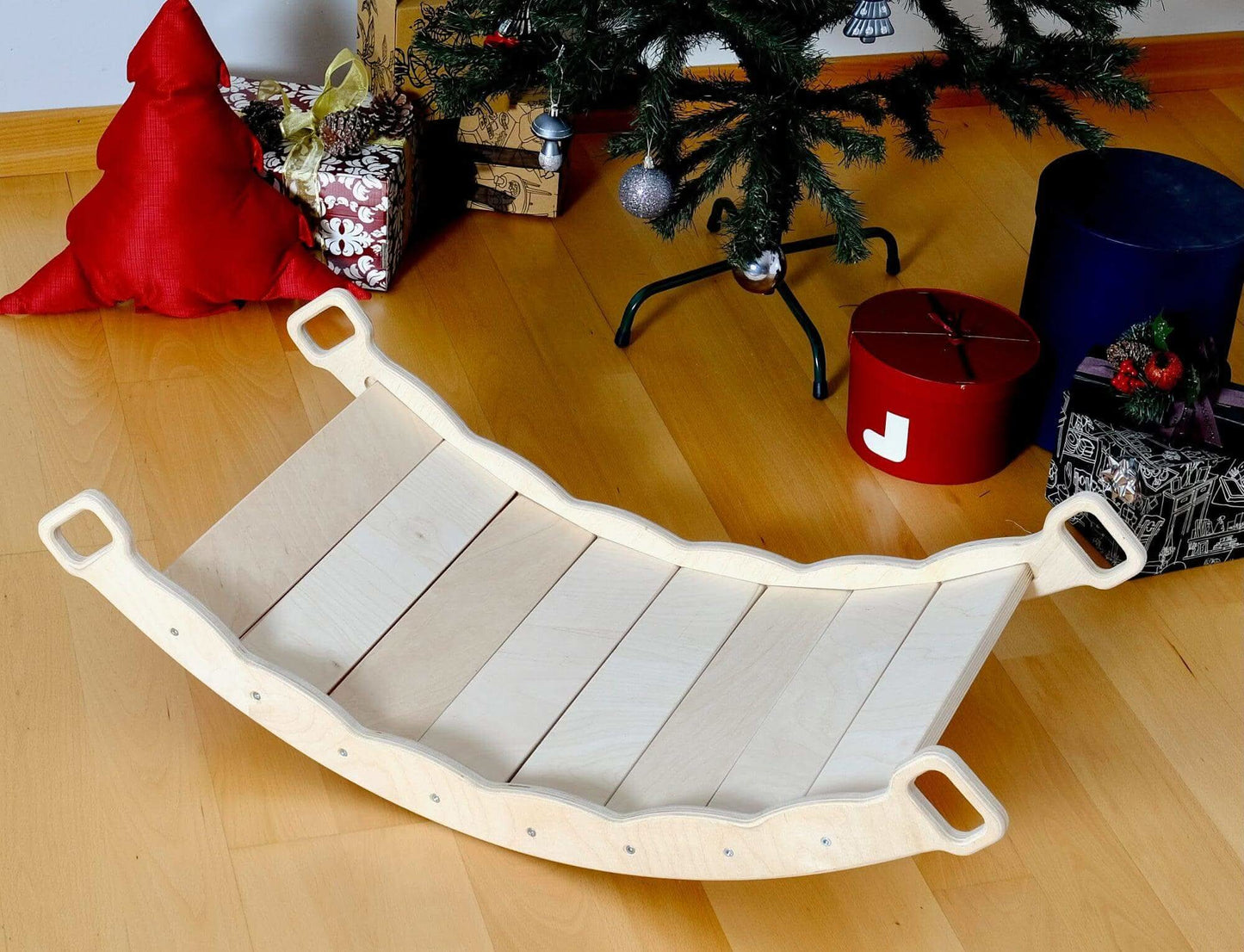 Wooden Balance Board for Toddlers Montessori Balance Toy with Pillow